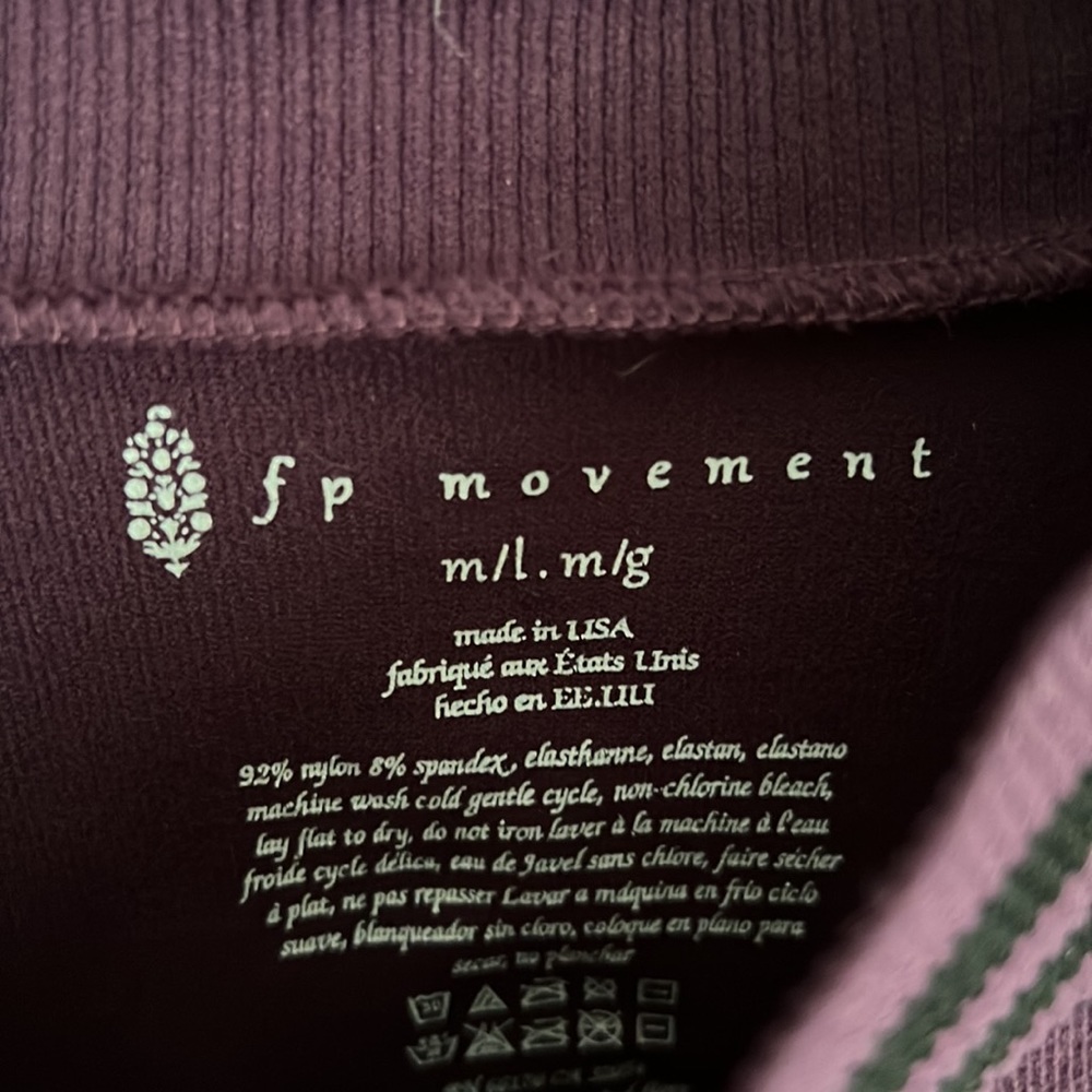 Free people movement medium large purple sport crop top - Picture 2 of 3